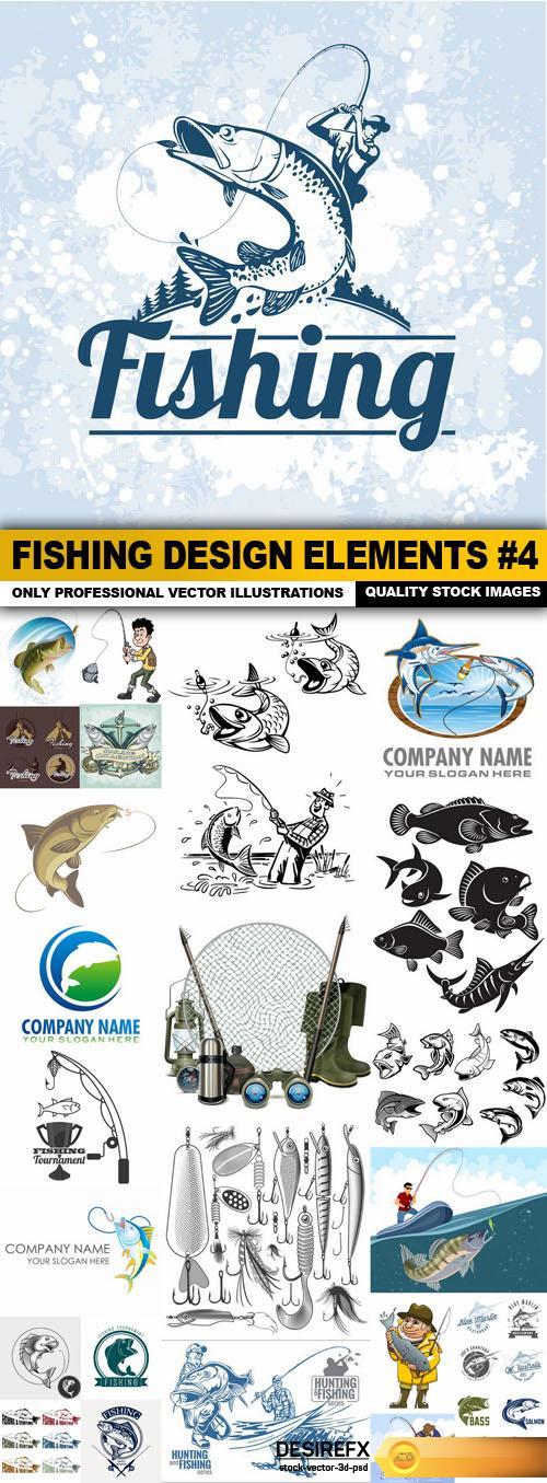 Fishing Design Elements #4 - 26 Vector