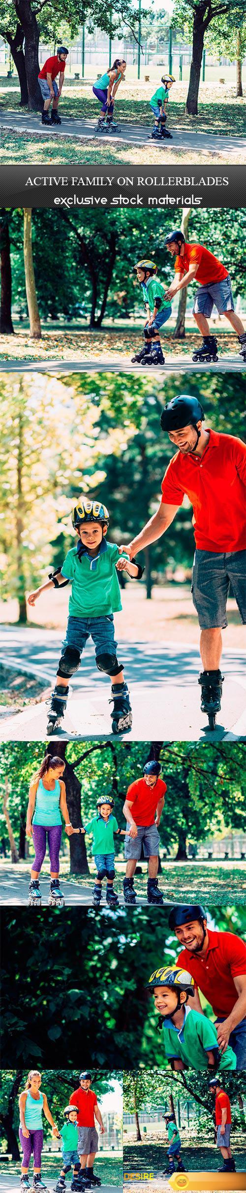 Active family on rollerblades - 7UHQ JPEG