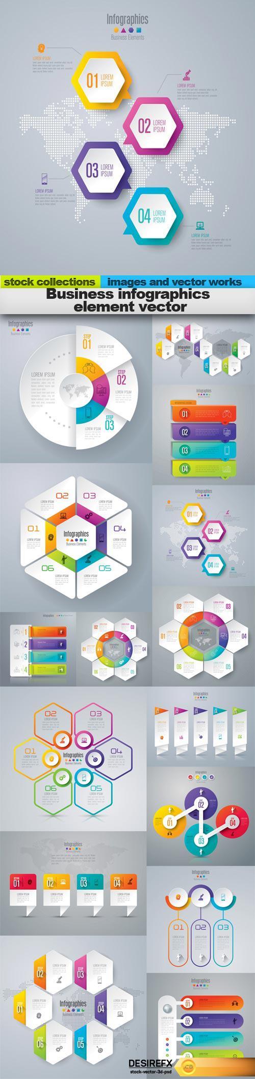 Business infographics element vector, 15 x EPS