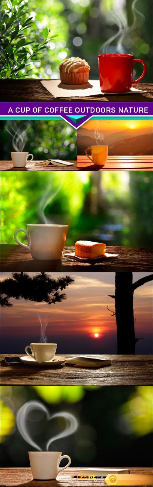 A cup of coffee outdoors nature 6X JPEG