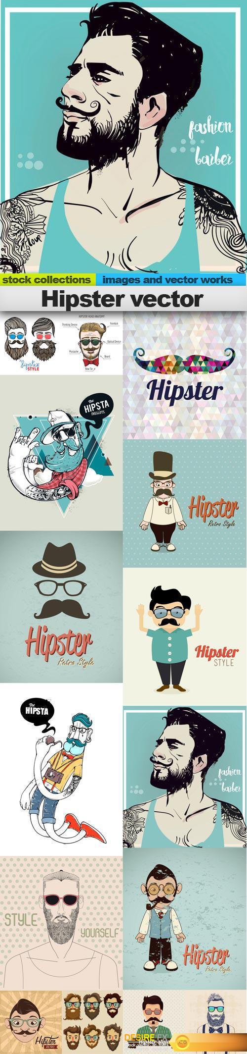 Hipster vector, 15 x EPS