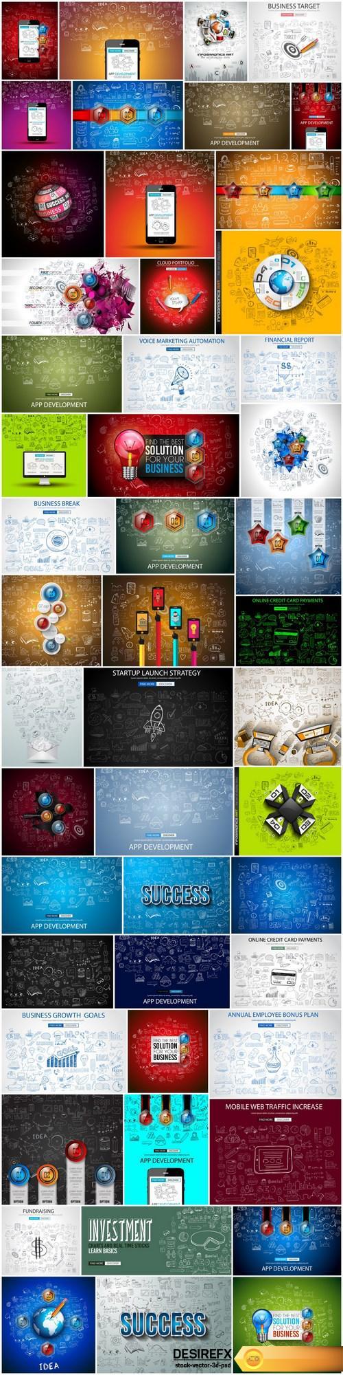 Business concept with doodle design style - 50xEPS