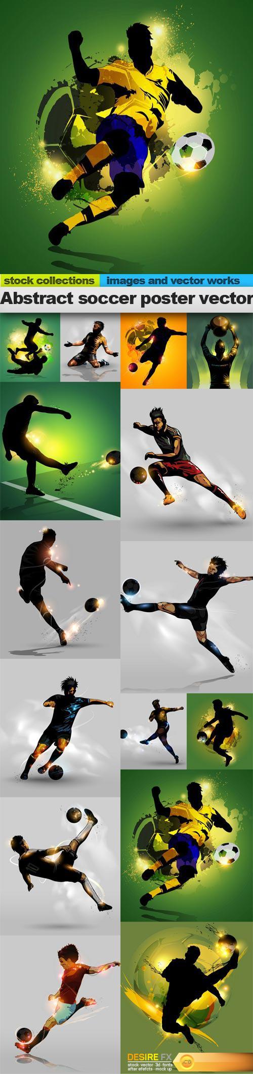Abstract soccer poster vector, 15 x EPS