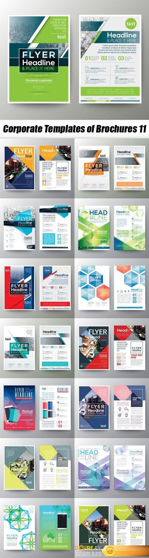 Corporate Templates of Brochures 11 - 15xEPS