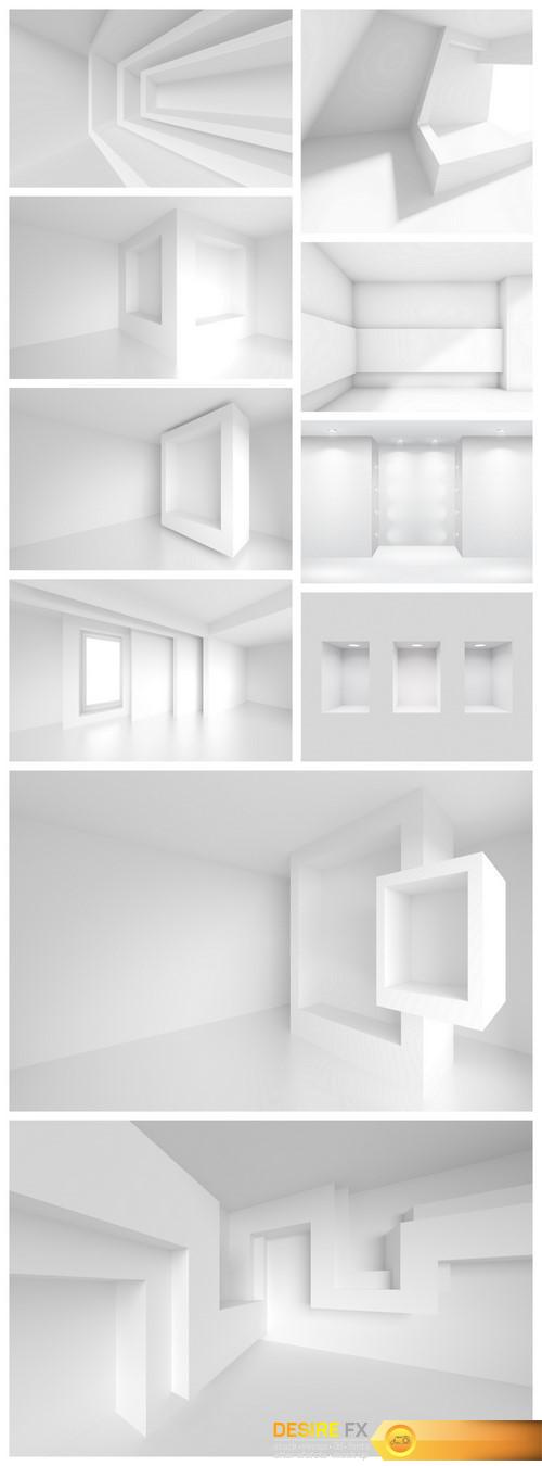 3d White Empty Room, Gallery Interior 10X JPEG