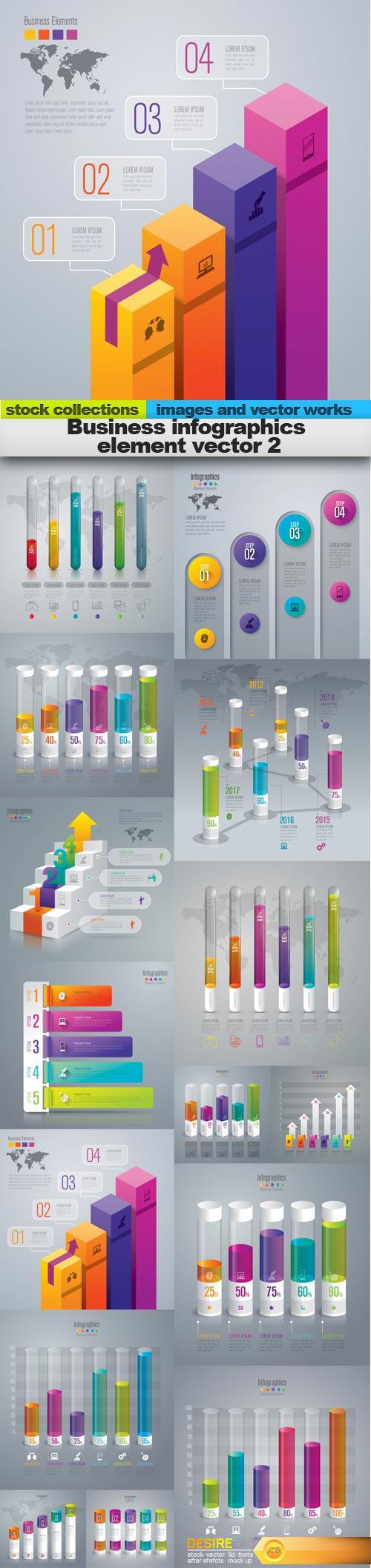 Business infographics element vector 2, 15 x EPS