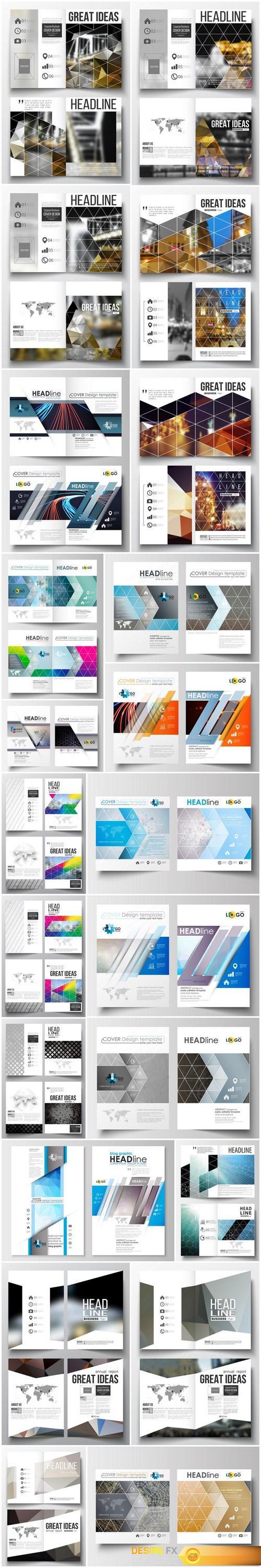 Cover design template, magazine, flyer, booklet or annual report 7 - 24xEPS Vector Stock