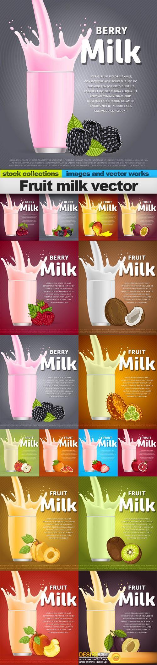 Fruit milk vector, 15 x EPS