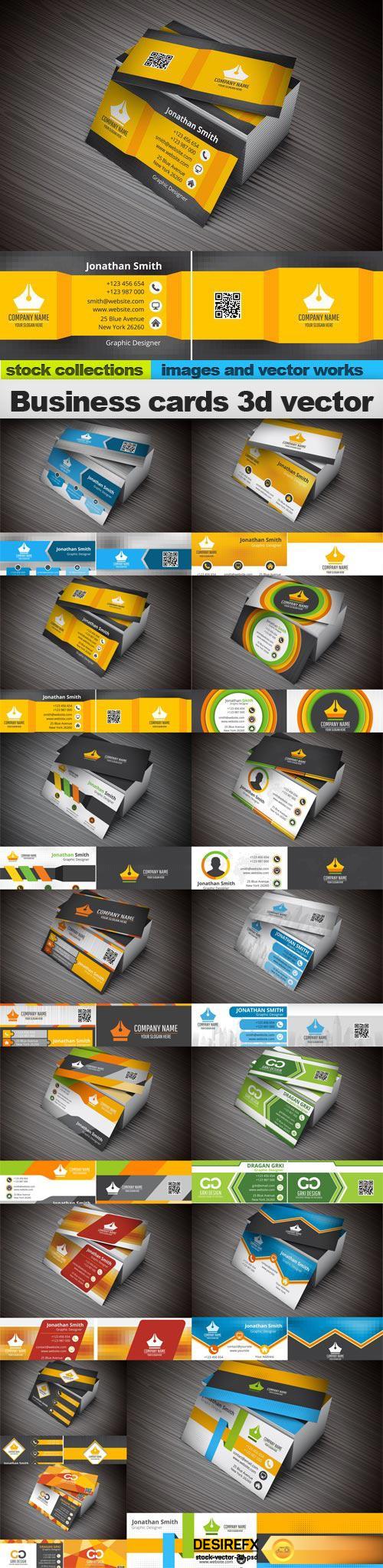 Business cards 3d vector, 15 x EPS