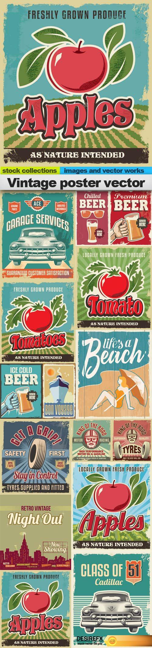 Vintage poster vector, 15 x EPS
