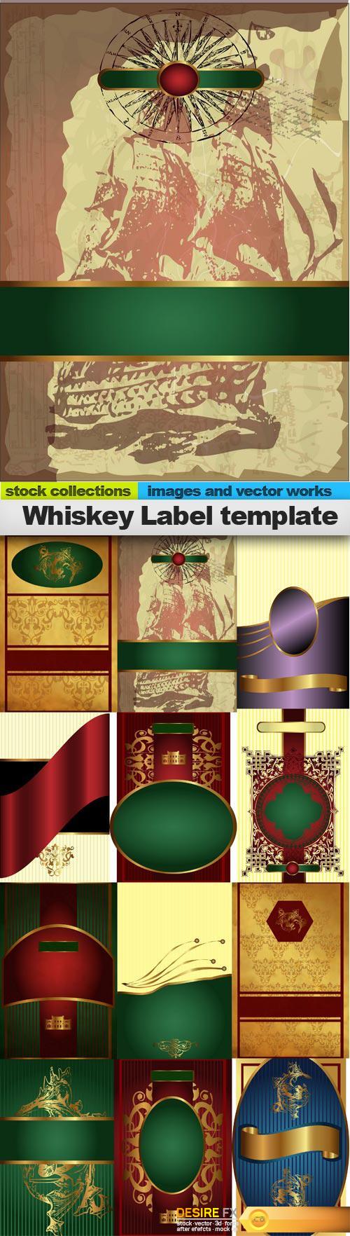 Whiskey Label template, 12 x UHQ JPEG