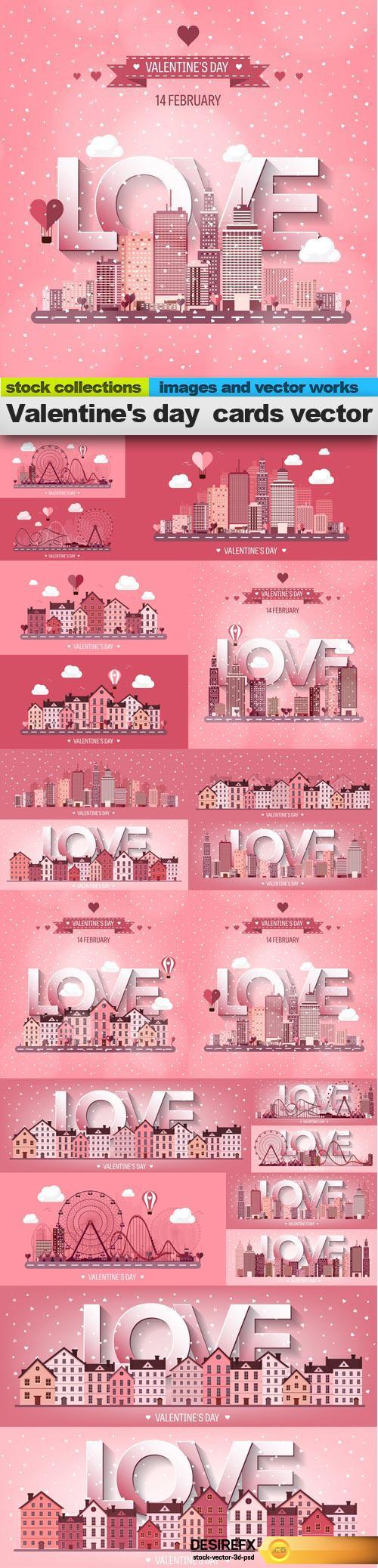 Valentine's day  cards vector, 15 x EPS