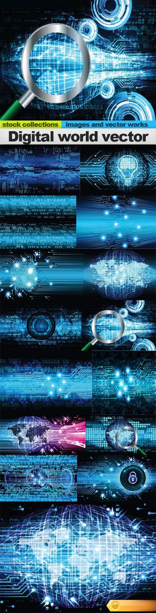 Digital world vector, 15 x EPS