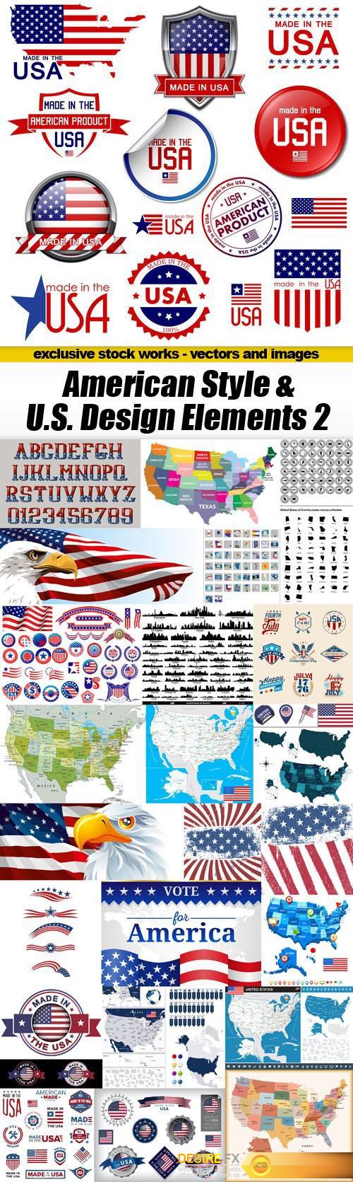 American Style & U.S. Design Elements 2 - 25xEPS