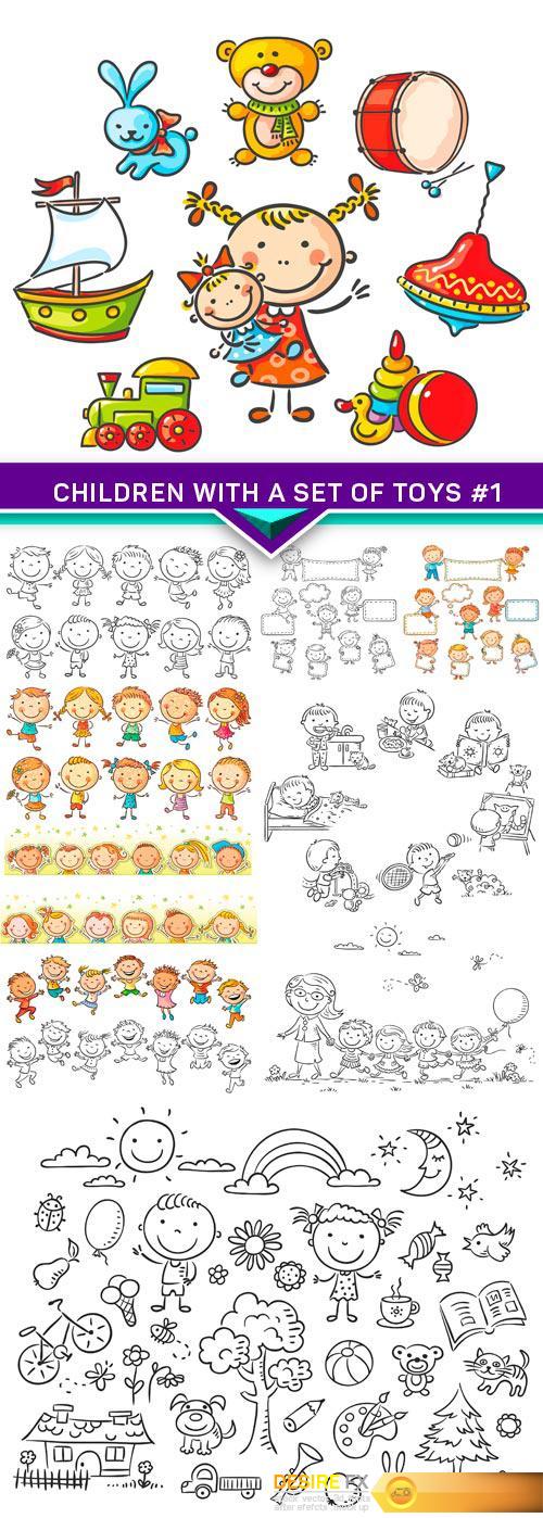 Children with a Set of Toys #1 10x EPS