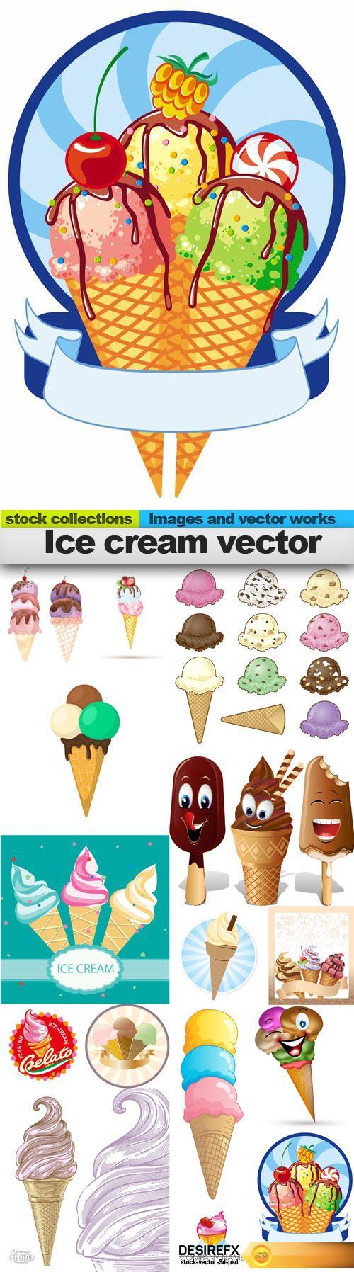 Ice cream vector, 15 x EPS