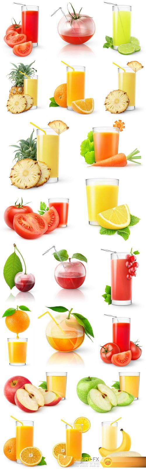 Fresh juice on a white background 2 - 21xUHQ JPEG Photo Stock