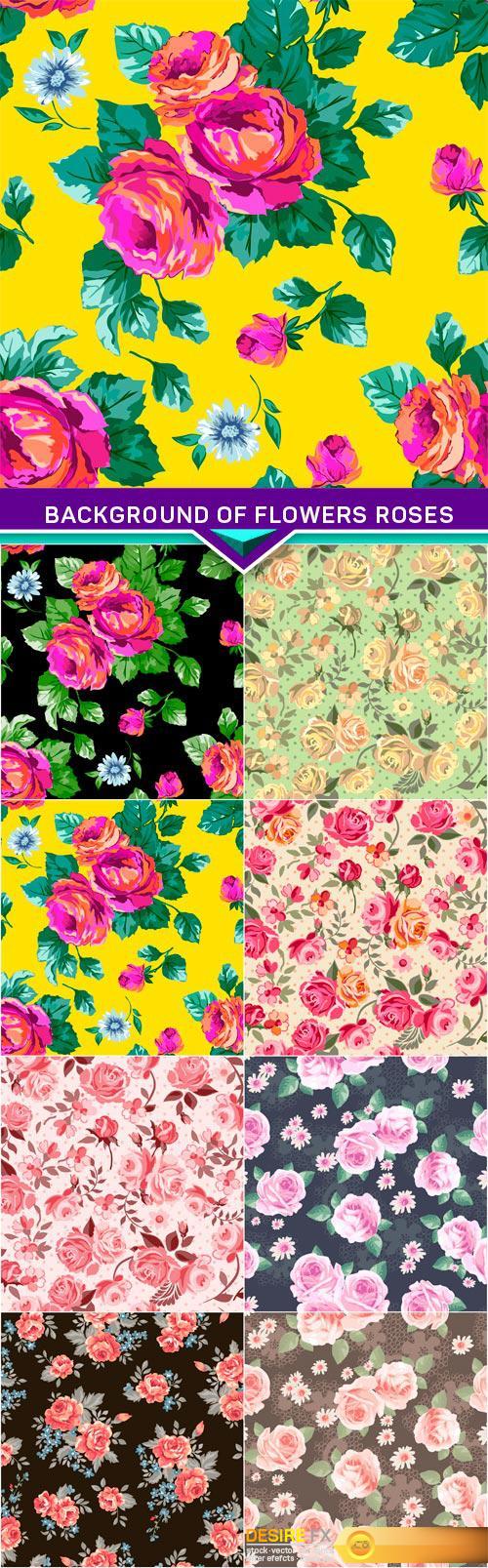 Background of flowers roses 8x EPS