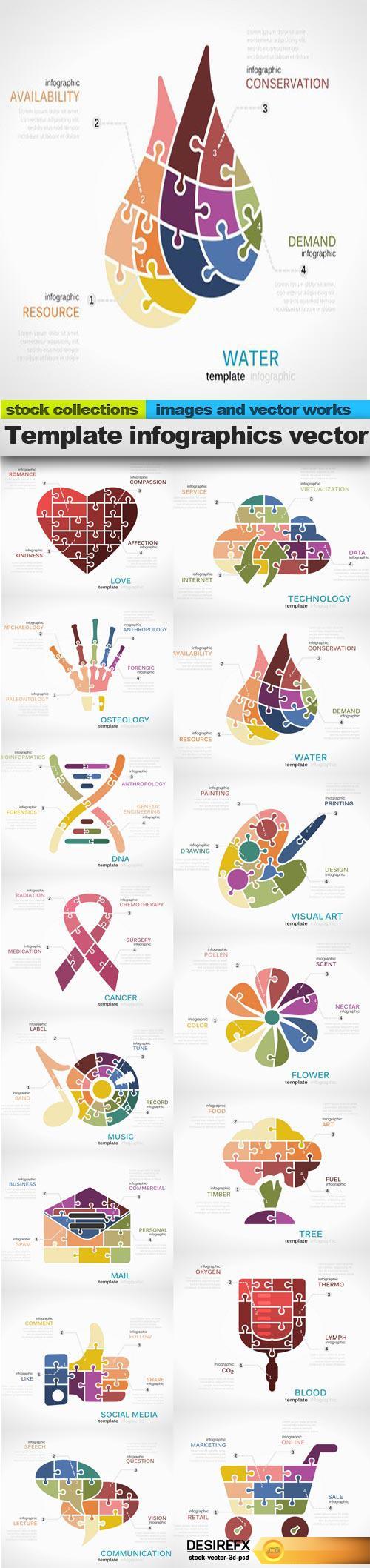 Template infographics vector, 15 x EPS