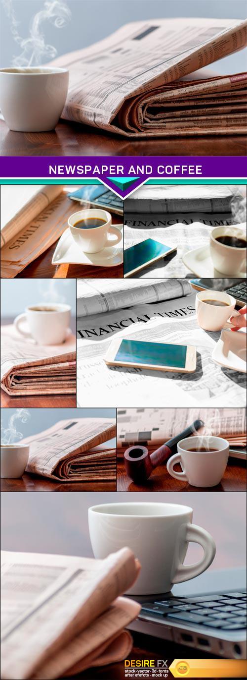 Newspaper and coffee 7x JPEG