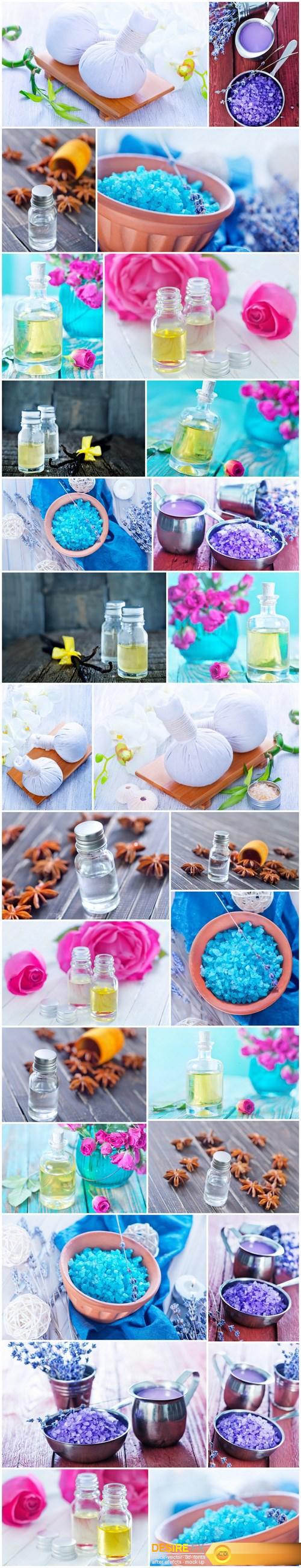 Sea salt, soap, candle and aroma oil 2 - 28xUHQ JPEG Photo Stock