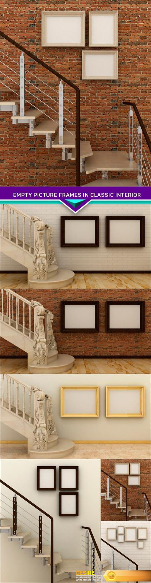 Empty picture frames in classic interior 6X JPEG