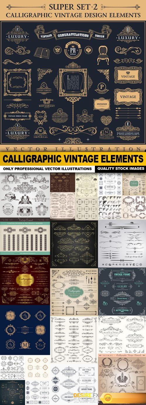 Calligraphic Vintage Elements - 25 Vector