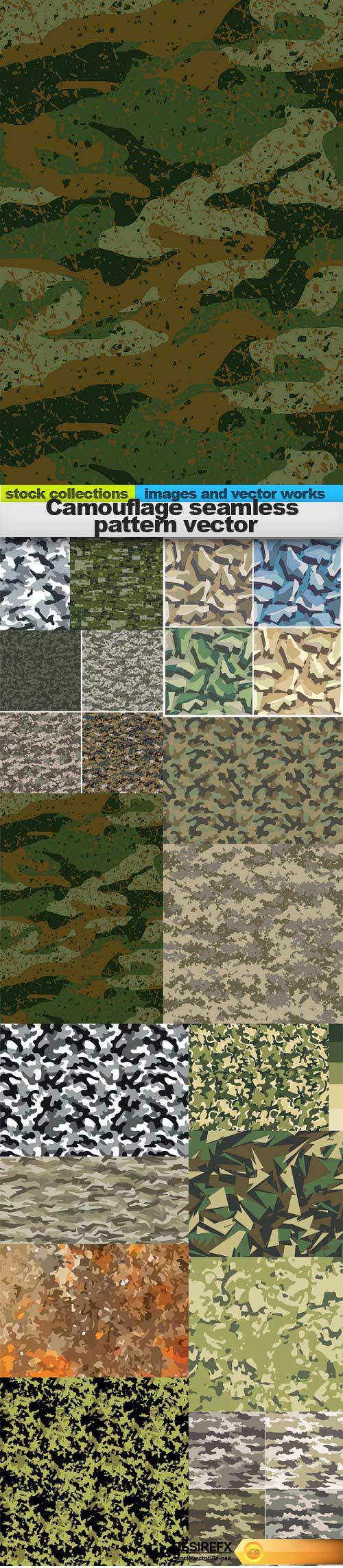 Camouflage seamless pattern vector, 15 x EPS