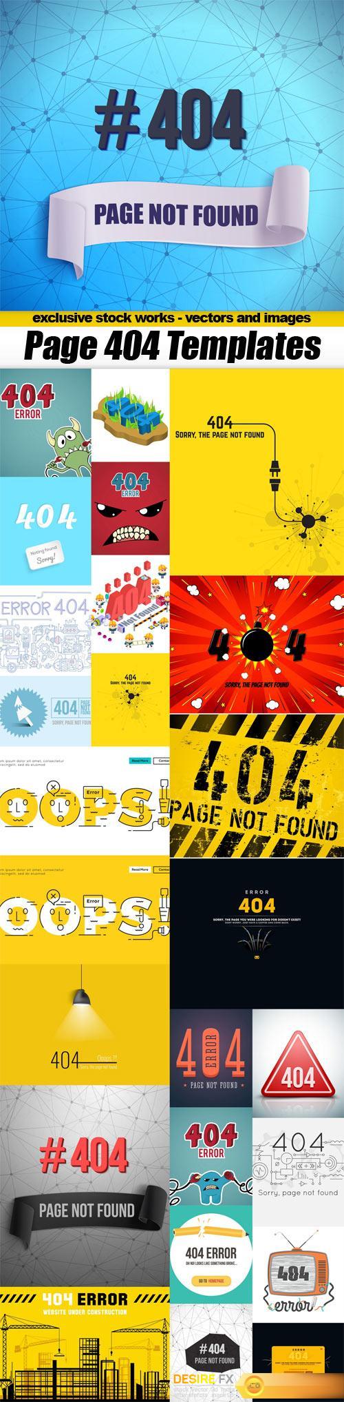 Page 404 Templates - 25x EPS
