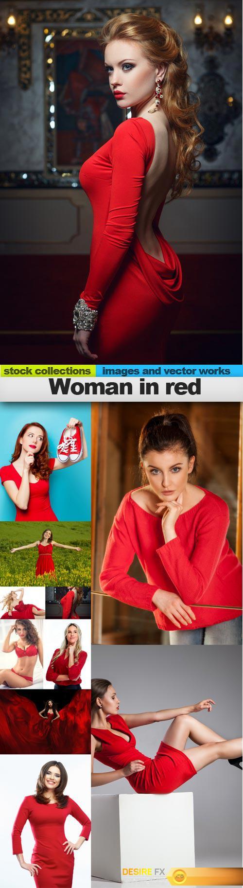 Woman in red, 10 x UHQ JPEG