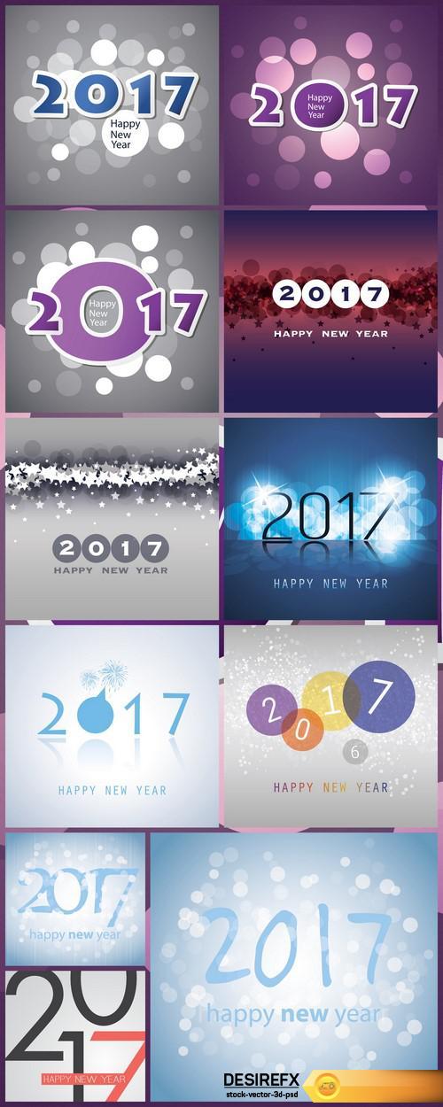New Year greeting card 2017 #2 11X EPS