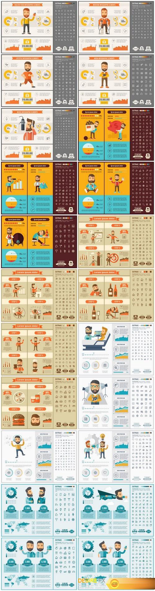 Flat Design Infographic Template - 24xEPS
