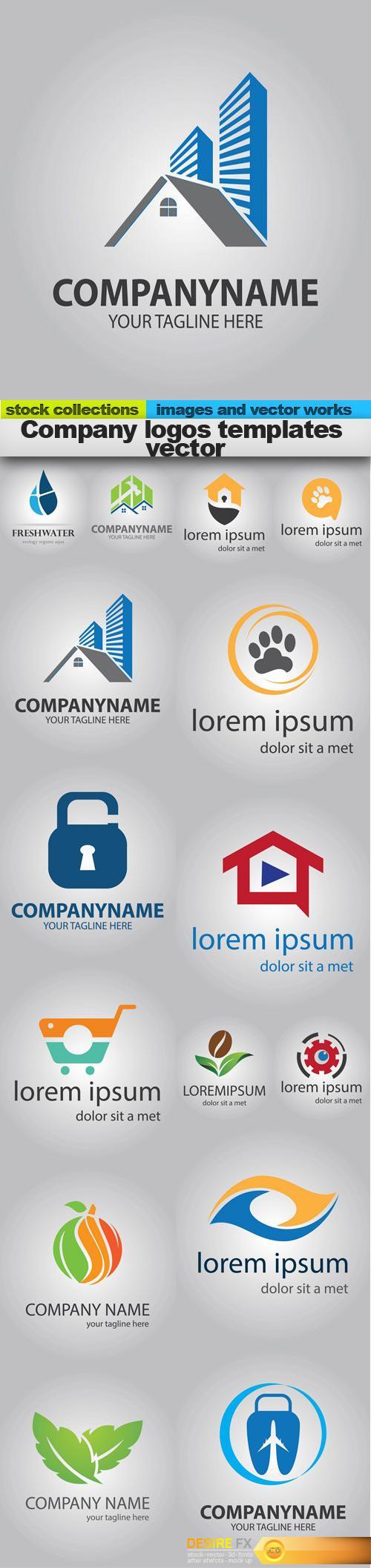 Company logos templates vector, 15 x EPS