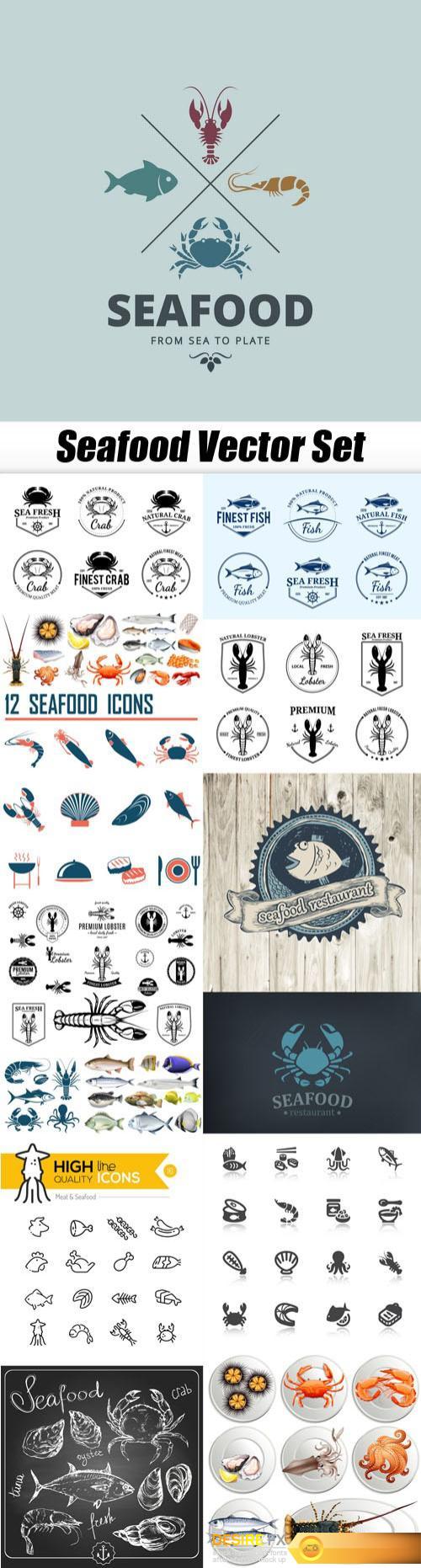 Seafood Vector Set - 15xEPS