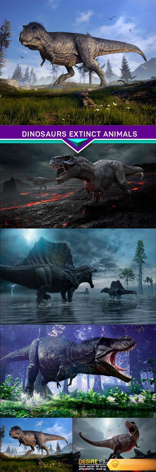 Dinosaurs extinct animals 5X JPEG