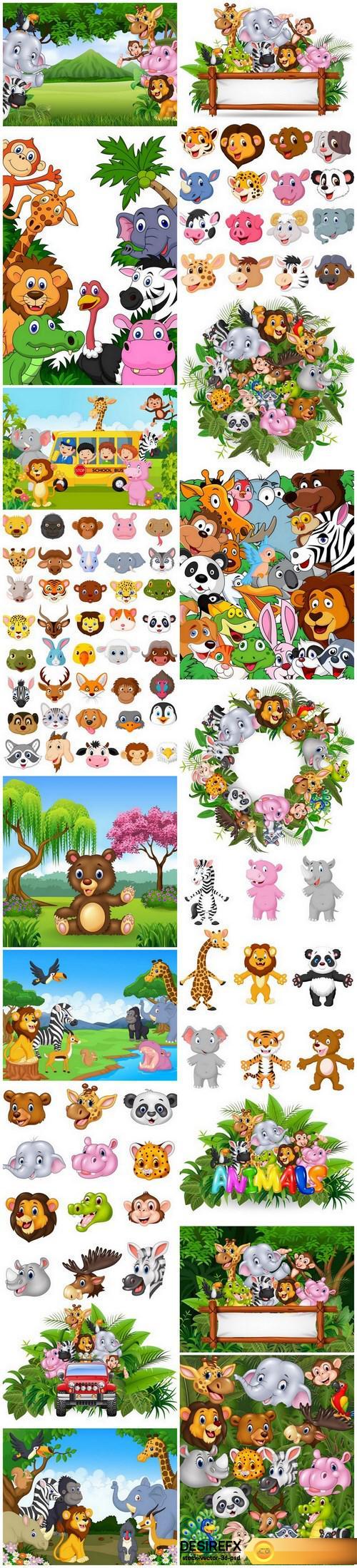 Animal & Background Cartoon Set 2 - 18xEPS