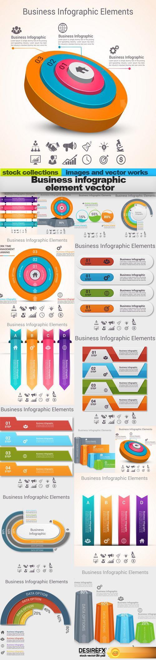 Business infographic element vector, 15 x EPS