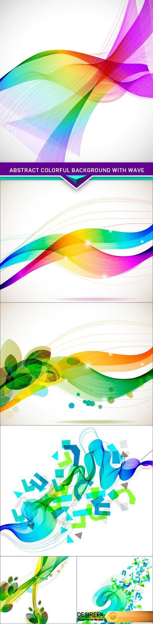 Abstract colorful background with wave 6X EPS