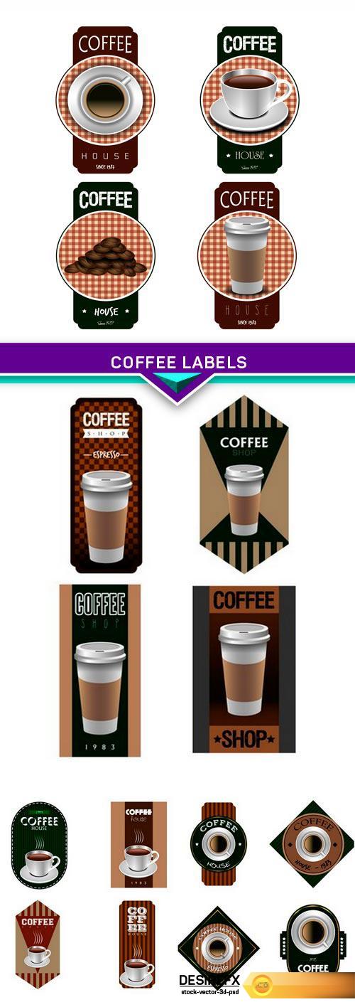 Coffee labels 4X EPS