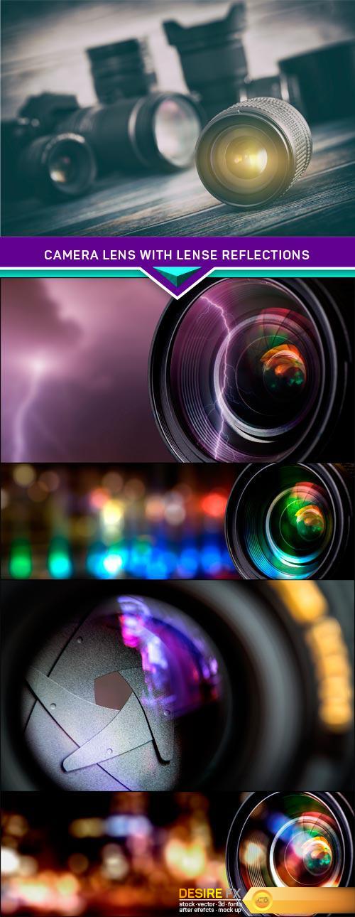 Camera lens with lense reflections 5x JPEG