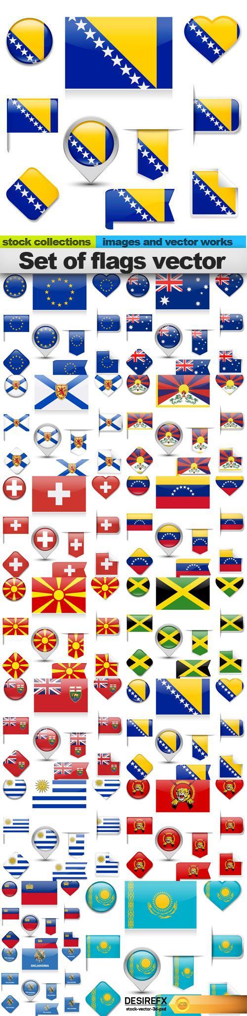 Set of flags vector, 15 x EPS