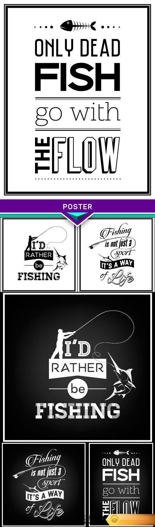 Poster, Fishing is not just a sport, it's a way of life 6X EPS