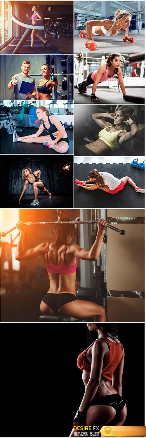 Fitness girl in gym set 1 - 10UHQ JPEG
