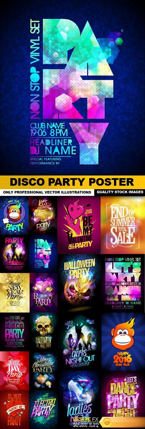 Disco Party Poster - 20 Vector