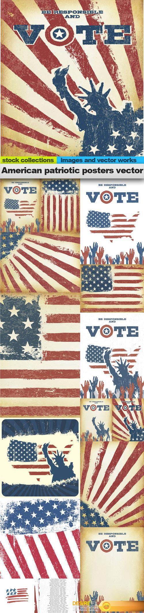 American patriotic posters vector, 15 x EPS