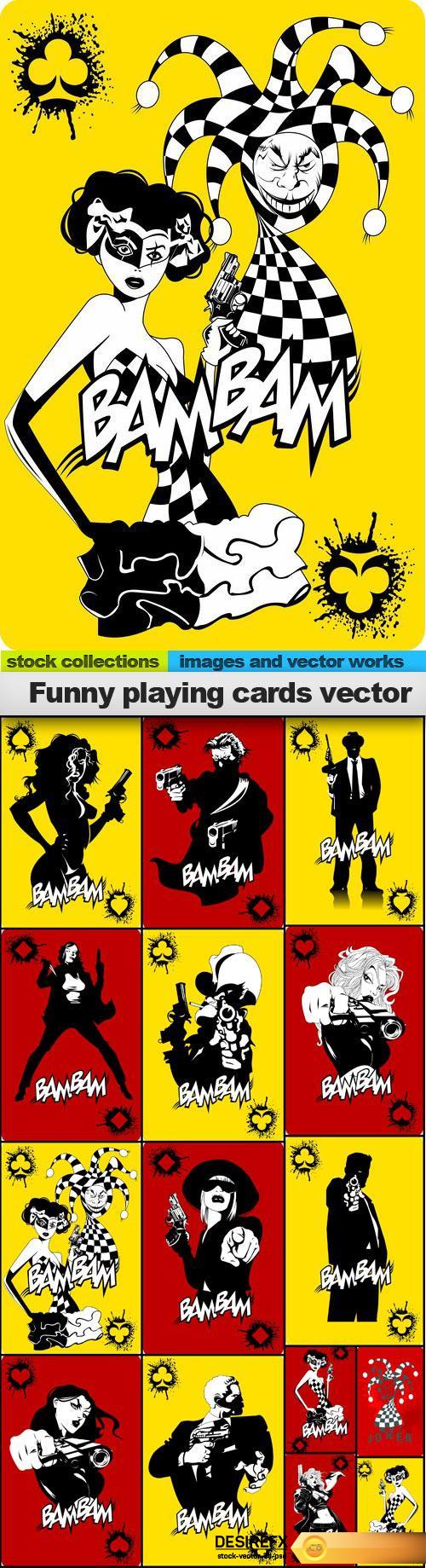Funny playing cards vector, 15 x EPS