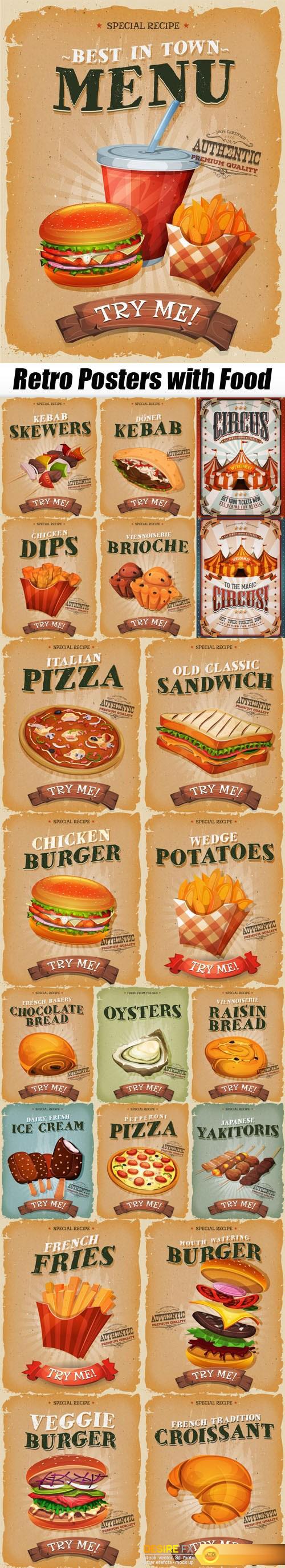Retro Posters with Food 