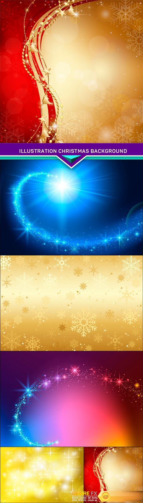 Illustration Christmas background with snowflakes 5X EPS