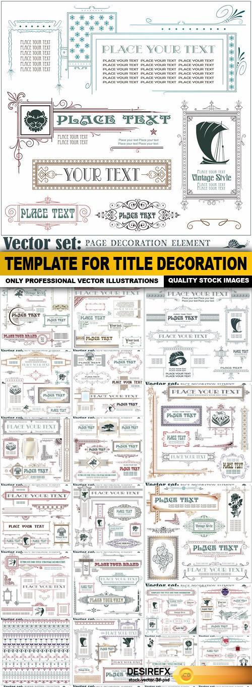 Template For Title Decoration - 25 Vector