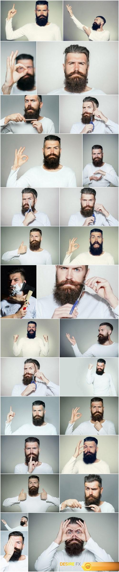 Man with Beard, Brutal Style, Hipster - 27xUHQ JPEG Photo Stock